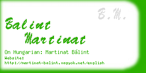 balint martinat business card